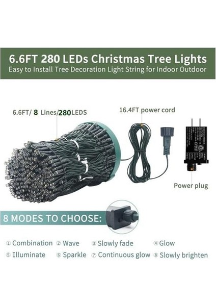 Noel Ağacı Işıkları IP65 Su Geçirmez 16 Hat 8 Mod Noel Işıkları Iç Mekan Dış Mekan Noel Süslemeleri Ab Fişi, C (Yurt Dışından) modelleri