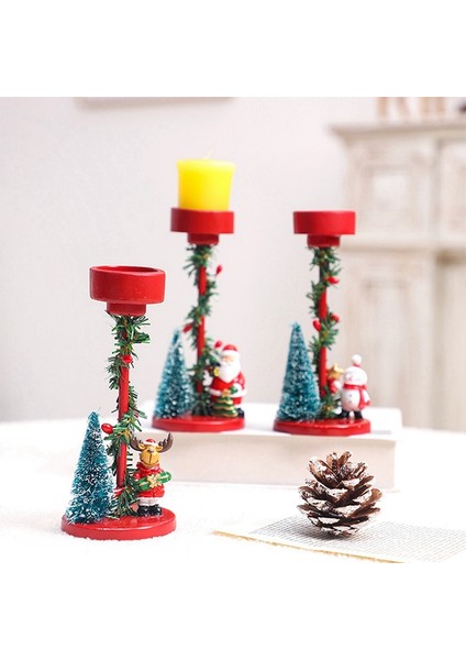 Oturma Odası Yatak Odası Dekorasyonu Için Noel Şamdanlık Orta Parçası Çay Işığı Mumluk A (Yurt Dışından) fiyatları
