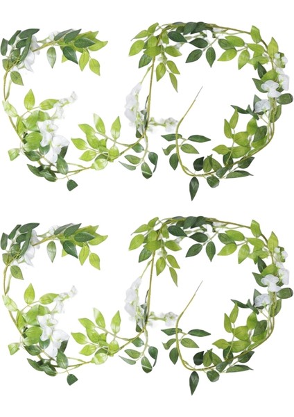 2 Adet 7ft/adet Yapay Glicinya Asma, Çiçek Çelengi Glicinya Asma Rattan Açık Hava Töreni Için Asılı Çiçekler, Beyaz (Yurt Dışından) modelleri