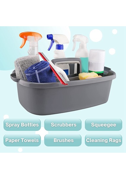 Plastik Saklama Sepeti Taşınabilir Duş Sepeti Düzenleyici Saplı Sepet Banyo, Yatak Odası, Mutfak Için Koyu Gri (Yurt Dışından) modelleri