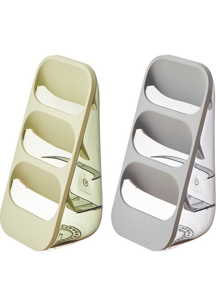 Mutfak Gereçleri Için Çok Işlevli Üç Katmanlı Süzgeçli Saklama Kutusu - Plastik Düzenleyici, Yeşil ve Gri (Yurt Dışından)