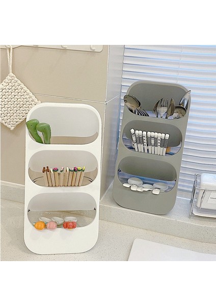 Mutfak Gereçleri Için Çok Işlevli Üç Katmanlı Süzgeçli Saklama Kutusu - Plastik Düzenleyici, Yeşil ve Gri (Yurt Dışından) fiyatları