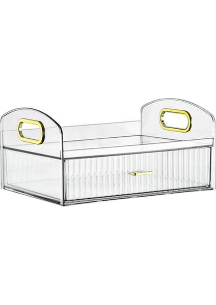 Makyaj Düzenleyici Tezgah Üstü + Çekmeceli Yatak Odası Lavabosu Şeffaf Cilt Bakım Düzenleyici Parfüm Için Sevimli Kozmetik Vitrinleri (Yurt Dışından)