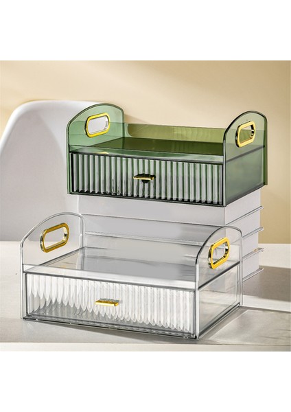 Makyaj Düzenleyici Tezgah Üstü + Çekmeceli Yatak Odası Lavabosu Şeffaf Cilt Bakım Düzenleyici Parfüm Için Sevimli Kozmetik Vitrinleri (Yurt Dışından) fiyatları