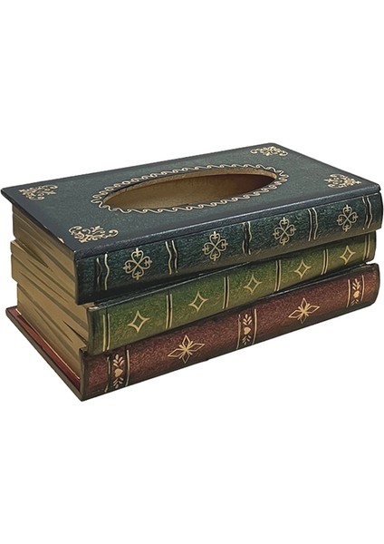 Vintage Yığılmış Kitap Tasarımı Masif Ahşap Menteşeli Üst Kısımlı Dikdörtgen Menteşeli Üst, Mavi (Yurt Dışından) fırsatları