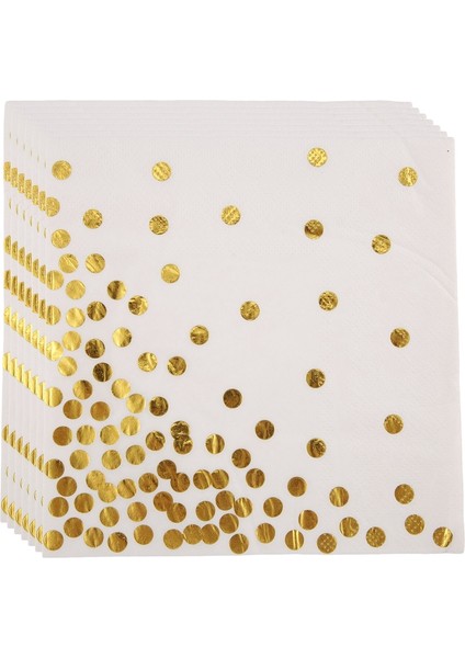 Altın Noktalı Kokteyl Peçeteleri (50'li Paket) Altın Folyo Puantiyeli 3 Katlı Kağıt Peçeteler Doğum Günü Partisi, Bebek Partisi, Gelin Partisi, Tatil Kutlaması ve Düğün Için Mükemmel (Yurt Dışından) fiyatları