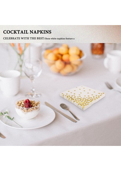 Altın Noktalı Kokteyl Peçeteleri (50'li Paket) Altın Folyo Puantiyeli 3 Katlı Kağıt Peçeteler Doğum Günü Partisi, Bebek Partisi, Gelin Partisi, Tatil Kutlaması ve Düğün Için Mükemmel (Yurt Dışından) modelleri
