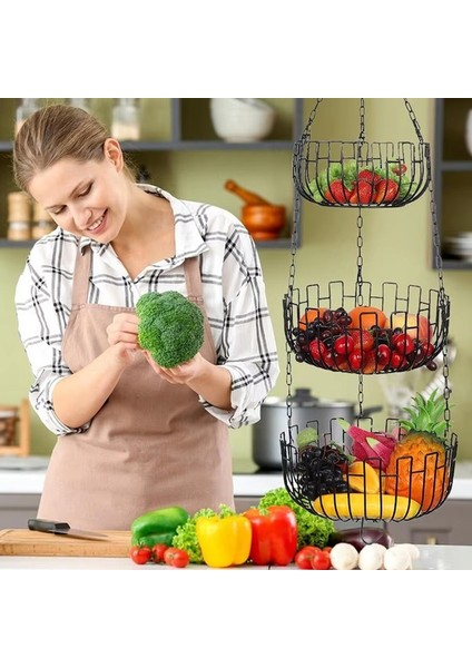 Meyve ve Sebze Sepeti Mutfak Meyve Sepeti Meyvelik Atıştırmalık Düzenleyici Sebze Saklama Metal Sepeti Mutfaklar Için (Yurt Dışından) fiyatları