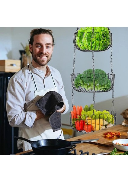Meyve ve Sebze Sepeti Mutfak Meyve Sepeti Meyvelik Atıştırmalık Düzenleyici Sebze Saklama Metal Sepeti Mutfaklar Için (Yurt Dışından) modelleri