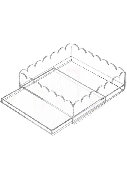 Akrilik Taraklı Tepsi 9x9 Inç Büyük Şeffaf Akrilik Tepsi Çekmeceli Fotoğraf, Sanat ve Kumaş Eklemek Için Taraklı Sepet (Yurt Dışından)