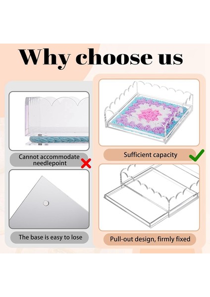Akrilik Taraklı Tepsi 9x9 Inç Büyük Şeffaf Akrilik Tepsi Çekmeceli Fotoğraf, Sanat ve Kumaş Eklemek Için Taraklı Sepet (Yurt Dışından) fırsatları