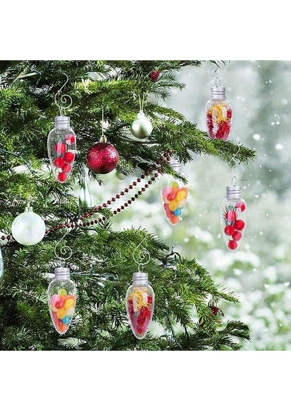 Noel Şeffaf Plastik Ampul Şeklinde Süsler Noel Süsleri Plastik Noel Süsleri Noel Ev Partisi Dekoru Için 40 Adet (Yurt Dışından) fırsatları