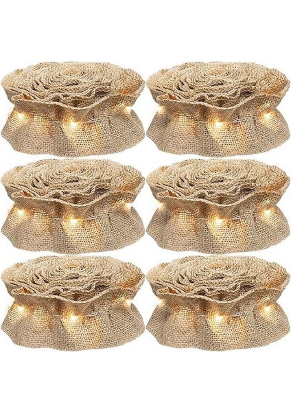 Noel Süslemeleri Için 6 Rulo LED Rustik Noel Ağacı Çelengi Kurdele El Işi LED Işıklar Kahverengi (Yurt Dışından) fiyatları