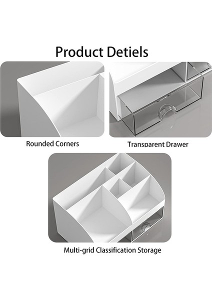 6 Bölmeli ve 2 Küçük Çekmeceli Masa Düzenleyici-Ofis Düzenleyici, Kalemlikler Için Masa Saklama Kutusu, Uzaktan Kumanda Pembe (Yurt Dışından) indirimleri
