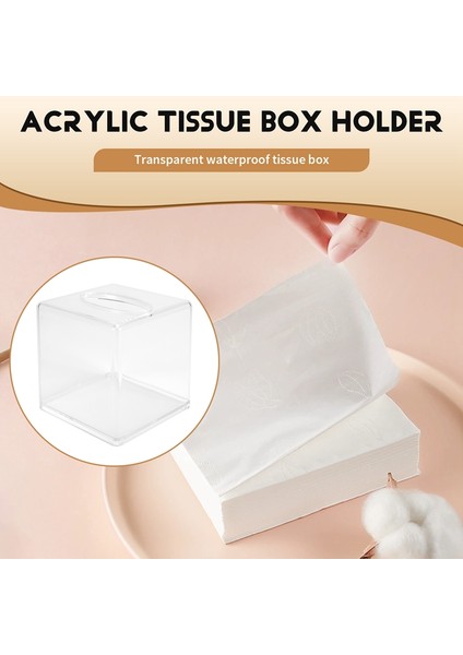 Şeffaf Akrilik Mendil Kutusu Tutucu ve Kapaklı Mendil Kutusu Kılıfı Tezgah Üstü, Şeffaf Plastik Kurutucu (Yurt Dışından) indirimleri