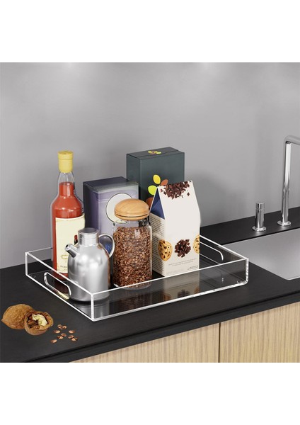 Akrilik Şeffaf Tepsi, Saplı Akrilik Servis Tepsisi, Akrilik Atıştırmalık Tabağı, Çok Amaçlı Saklama Tabağı (Yurt Dışından) fiyatları