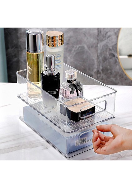 Gıda Düzenleyici Depolama Rafı Masaüstü Depolama Kutusu Kozmetik Bitirme Kutusu Istiflenebilir Depolama Rafı Şeffaf (Yurt Dışından) fırsatları