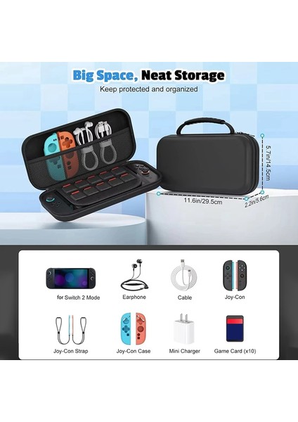 Switch 2 Kılıfı Için, Switch 2 Oyun Konsolu Aksesuarları Için Sert Kabuklu Taşınabilir Seyahat Taşıma Çantası Düzenleyici Çanta (Yurt Dışından) fırsatları