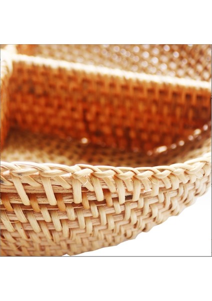 4 Bölmeli Bölmeli Servis Tabakları Rattan Kase, Atıştırmalıklar, Kuruyemişler, Şekerlemeler, Krakerler ve Sebzeler Için Yuvarlak Dekoratif Meyve Tepsisi (Yurt Dışından) fırsatları