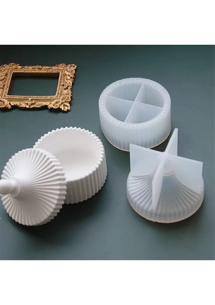 Alçı Mumluk Silikon Kalıp Kendin Yap Çimento Beton Vazo Kalıbı El Yapımı Epoksi Reçine Saklama Kutusu Süsleri Ev Dekorasyonu (Yurt Dışından)