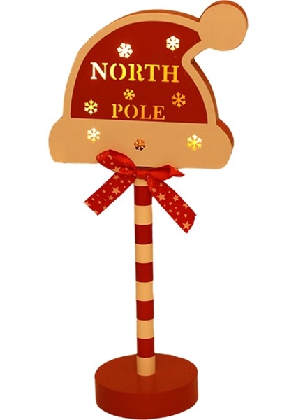 Noel Vintage Işıkları Kuzey Kutbu Tabelası LED Işık Sokak Tabelası Noel Ahşap Masa Üstü Dekorasyonu Noel Dekoru F (Yurt Dışından) fiyatları