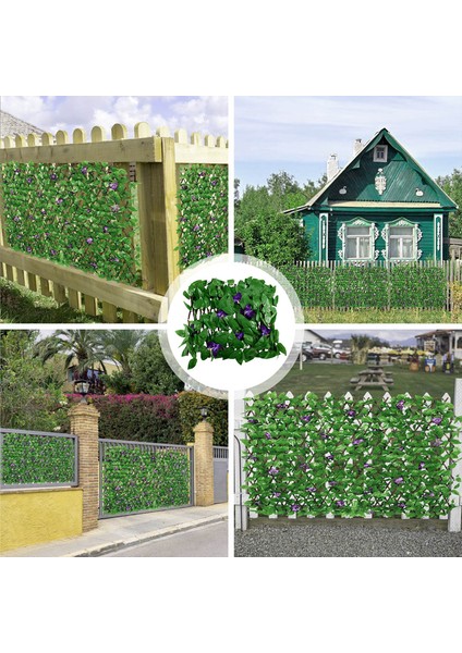 Sarmaşık Gizlilik Çiti Genişletilebilir Çit Gizlilik Perdesi Dekoratif Bahçe Kafes Panelleri Menekşe Çiçekli 40 cm (Yurt Dışından) fiyatları