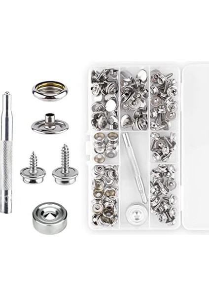 120 Parça Çıtçıt Seti, 2 Parça Ayarlama Aleti ile Deniz Kanvas Çıtçıtlar, Vidalı Paslanmaz Çelik Çıtçıtlar (Yurt Dışından) fiyatları