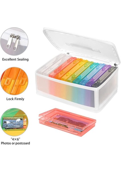 4x6 Inç Fotoğraf Saklama Kutuları Saplı Fotoğraf Kutusu, 10 Iç Plastik Fotoğraf Saklama Kabı, Karalama Defteri Düzenleyici Kap Kutusu (Yurt Dışından) modelleri