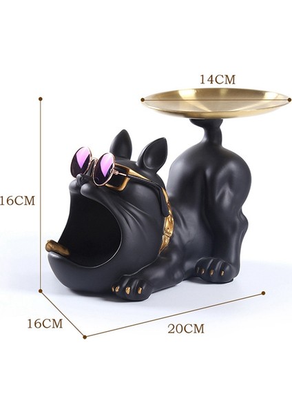 Reçine Cool Bulldog El Sanatları Köpek Uşağı Tepsi Anahtar Tutucu Saklama Takı Hayvan Odası Ev Dekorasyonu Heykeli, Turuncu (Yurt Dışından) modelleri