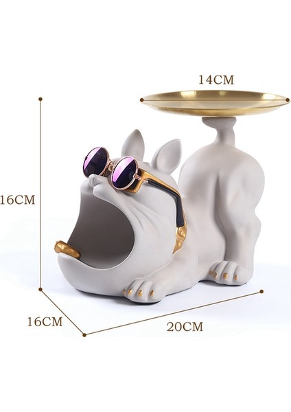 Reçine Cool Bulldog El Sanatları Köpek Uşağı Tepsi Anahtar Tutucu Saklama Takı Hayvan Odası Ev Dekorasyonu Heykeli, Turuncu (Yurt Dışından) indirimleri