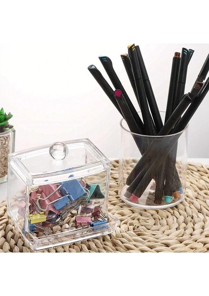 Banyo Için 3 Adet Şeffaf Plastik Pamuklu Çubuk Dispenseri ve Qtip Tutucu - Banyo Tuzları, Yuvarlaklar, Akrilik ve Ahşap Saklama Kabı (Yurt Dışından) indirimleri