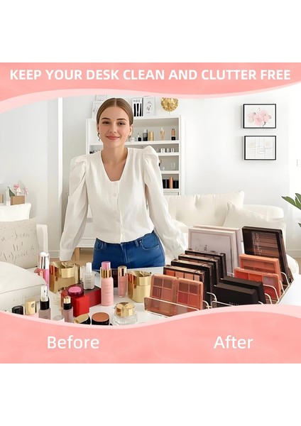 2'li Akrilik Makyaj Göz Farı Paleti Düzenleyici, 7 Yuvalı Vitrin, Kozmetik Vitrin Saklama Tutucu, CD Uyumlu, Telefon Kılıfı (Yurt Dışından) modelleri