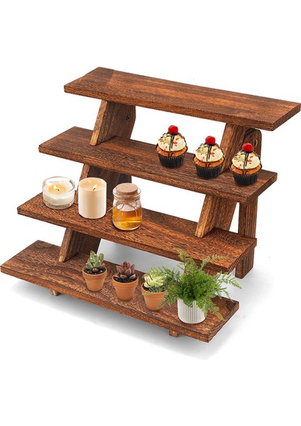 Ahşap Sergileme Standı Ahşap Kek Standları Aletsiz, Rustik Sergileme Rafları Için Yükselticiler Masa Sergileme Standı (Yurt Dışından)