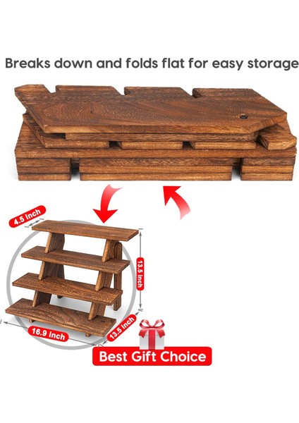 Ahşap Sergileme Standı Ahşap Kek Standları Aletsiz, Rustik Sergileme Rafları Için Yükselticiler Masa Sergileme Standı (Yurt Dışından) fırsatları