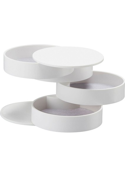 Mücevher Saklama Kutusu Döndürülebilir Mücevher Aksesuarları Saklama Tepsisi Kapaklı Kutu Küpe Mücevher Saklama Kutusu Siyah (Yurt Dışından) indirimleri