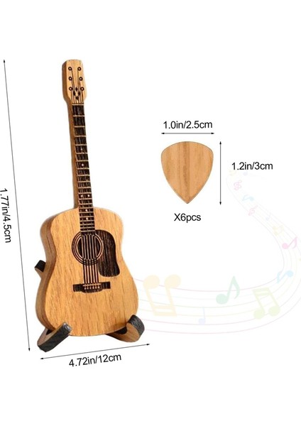 Standlı Ahşap Gitar Penası Kutusu - 6 Adet Gitar Penası, Gitaristler Için Mini Saklama Kutusu, Müzisyen Yazılı (Yurt Dışından) indirimleri