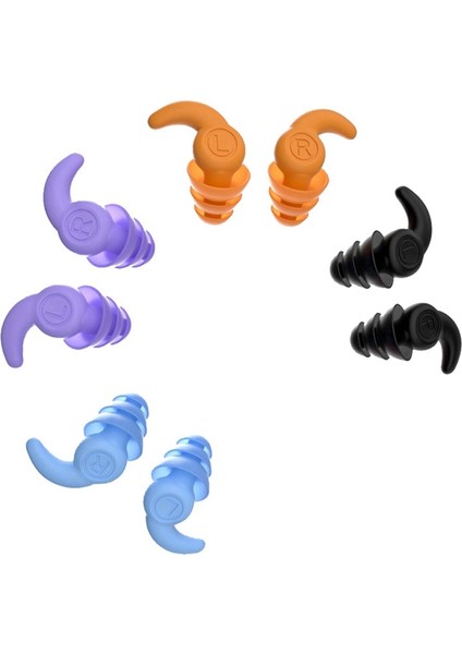 3 Çift Silikon Kulak Tıkacı, Yetişkinler Için Su Geçirmez Yüzme Kulak Tıkacı, Yeniden Kullanılabilir Silikon Yüzücü Kulak Tıkacı, Siyah+Turuncu+Mavi (Yurt Dışından) modelleri