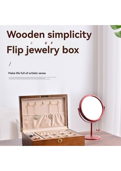 Ahşap Vintage Kilitlenebilir Mücevher Saklama Kutusu, Kapaklı Masif Ahşap Mücevher Kutusu, Büyük Kapasiteli, Bölmeli Saklama Kutusu (Yurt Dışından) modelleri