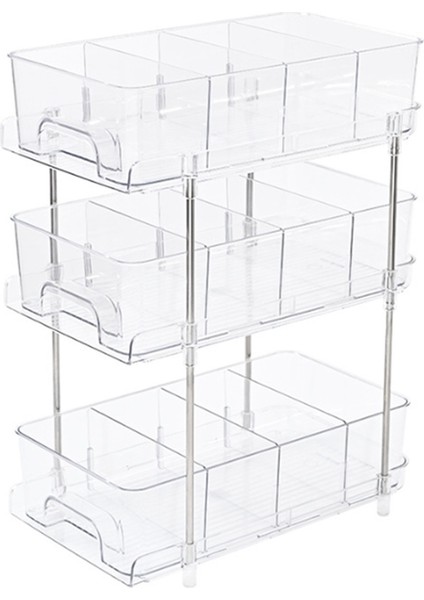 3 Katlı Banyo Lavabo Altı Düzenleyicileri ve Depolama, Bölücülü Çekmeceli Mutfak Düzenleme Dolabı Düzenleyicisi (Yurt Dışından)