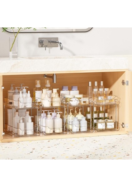 3 Katlı Banyo Lavabo Altı Düzenleyicileri ve Depolama, Bölücülü Çekmeceli Mutfak Düzenleme Dolabı Düzenleyicisi (Yurt Dışından) fırsatları