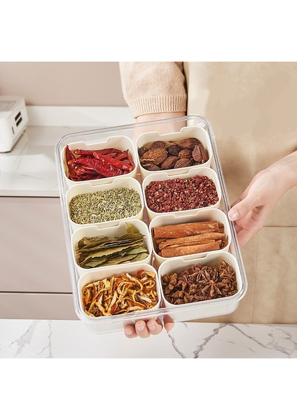 Kapaklı ve Saplı Bölmeli Servis Tepsisi Atıştırmalık Kutusu Şarküteri Kabı Taşınabilir Atıştırmalık Tabağı Düzenleyici (Yurt Dışından) fiyatları