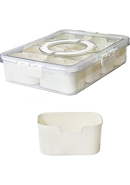 Kapaklı ve Saplı Bölmeli Servis Tepsisi Atıştırmalık Kutusu Şarküteri Kabı Taşınabilir Atıştırmalık Tabağı Düzenleyici (Yurt Dışından) fırsatları