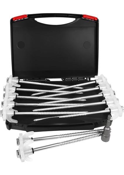 12'li Paket 8 Inç Ağır Hizmet Tipi Metal Çadır Çivisi, Gece Parlayan Ankraj Vidaları, Dış Mekan Dişli Çadır Çivisi (Yurt Dışından)