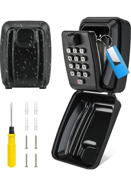 Dış Mekan Kullanımı Için Anahtar Kilit Kutusu, Hava Koşullarına Dayanıklı Kapaklı 12 Konumlu Kombinasyon Anahtar Saklama Kutusu, Ev Garajı Için Uygun (Yurt Dışından)