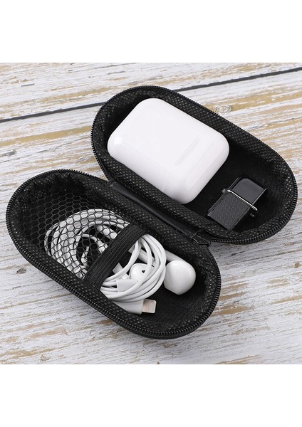 Kulaklık Çantası Oval Kulaklık Saklama Kutusu Veri Kablosu Paketleme Kutusu Bluetooth Kulaklık Saklama Çantası Düz (Yurt Dışından) fırsatları