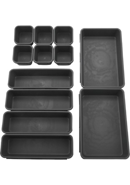 12'li Paket Çekmece Düzenleyici Tepsi Bölücü Plastik Saklama Kutuları Mutfak Banyo Ofis Yatak Odası Makyaj Malzemeleri Için (Yurt Dışından) fiyatları