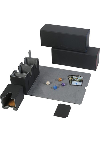 Zar Tepsili Kart Saklama Kutusu, 4'ü 1 Arada Kart Destesi Kutusu, 300'DEN Fazla Kart Tutar, Manyetik Kart Düzenleyici Siyah+Mavi (Yurt Dışından) modelleri
