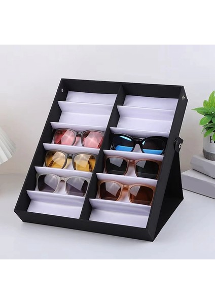 12 Yuvalı Gözlük Tepsisi Güneş Gözlüğü Vitrin Kutusu Gözlük Düzenleyici Kutusu Gözlük Tutucu Güneş Gözlüğü Standı Güneş Gözlüğü Düzenleyici (Yurt Dışından) modelleri