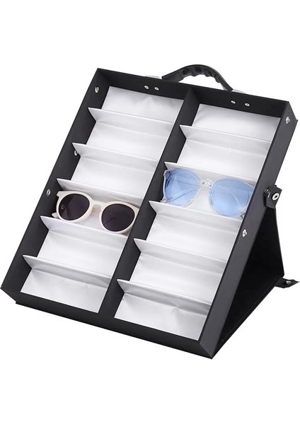 12 Yuvalı Gözlük Tepsisi Güneş Gözlüğü Vitrin Kutusu Gözlük Düzenleyici Kutusu Gözlük Tutucu Güneş Gözlüğü Standı Güneş Gözlüğü Düzenleyici (Yurt Dışından) fırsatları