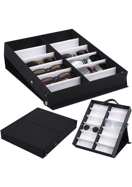 12 Yuvalı Gözlük Tepsisi Güneş Gözlüğü Vitrin Kutusu Gözlük Düzenleyici Kutusu Gözlük Tutucu Güneş Gözlüğü Standı Güneş Gözlüğü Düzenleyici (Yurt Dışından) indirimleri
